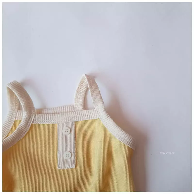 Choucream - Korean Baby Fashion - #babyfever - Waffle Sleeveless Bodysuit - 5
