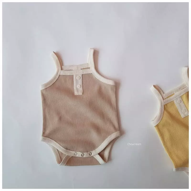 Choucream - Korean Baby Fashion - #babygirlfashion - Waffle Sleeveless Bodysuit - 6