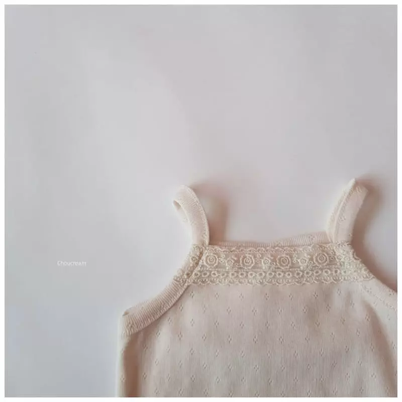 Choucream - Korean Baby Fashion - #babygirlfashion - Lace Sleeveless Bodysuit - 5