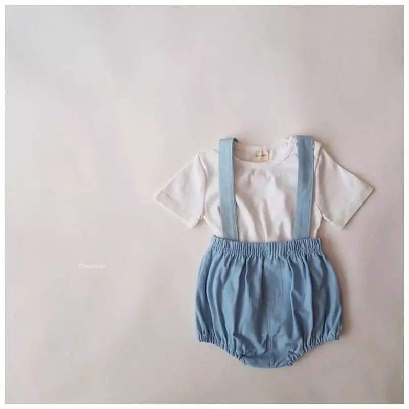 Choucream - Korean Baby Fashion - #babygirlfashion - Denim Dungarees Bloomer - 2