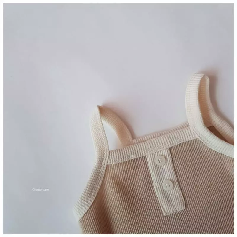 Choucream - Korean Baby Fashion - #babylifestyle - Waffle Sleeveless Bodysuit - 7