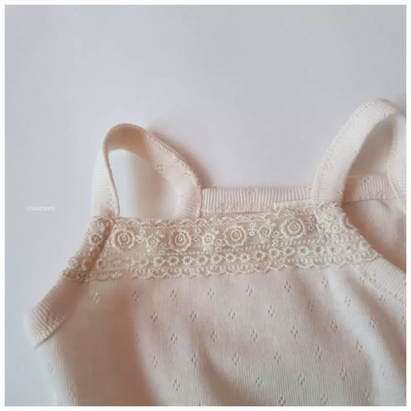 Choucream - Korean Baby Fashion - #babylifestyle - Lace Sleeveless Bodysuit - 6
