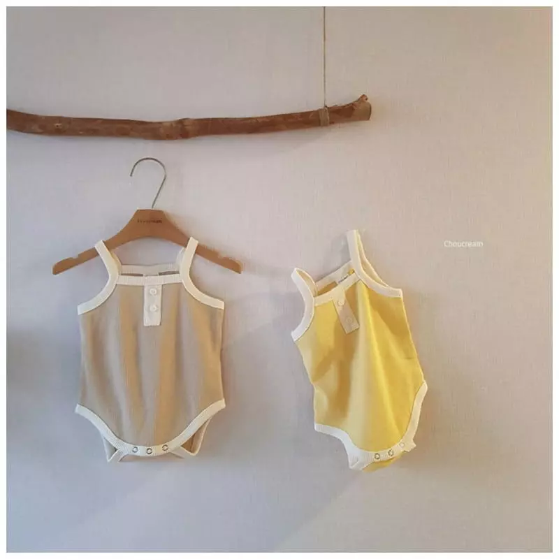 Choucream - Korean Baby Fashion - #babyoninstagram - Waffle Sleeveless Bodysuit - 8