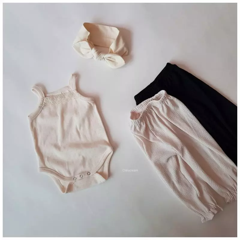 Choucream - Korean Baby Fashion - #babyoninstagram - Lace Sleeveless Bodysuit - 7