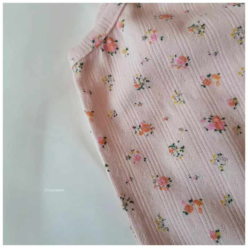 Choucream - Korean Baby Fashion - #babyootd - Flower Sleeveless Bodysuit - 7