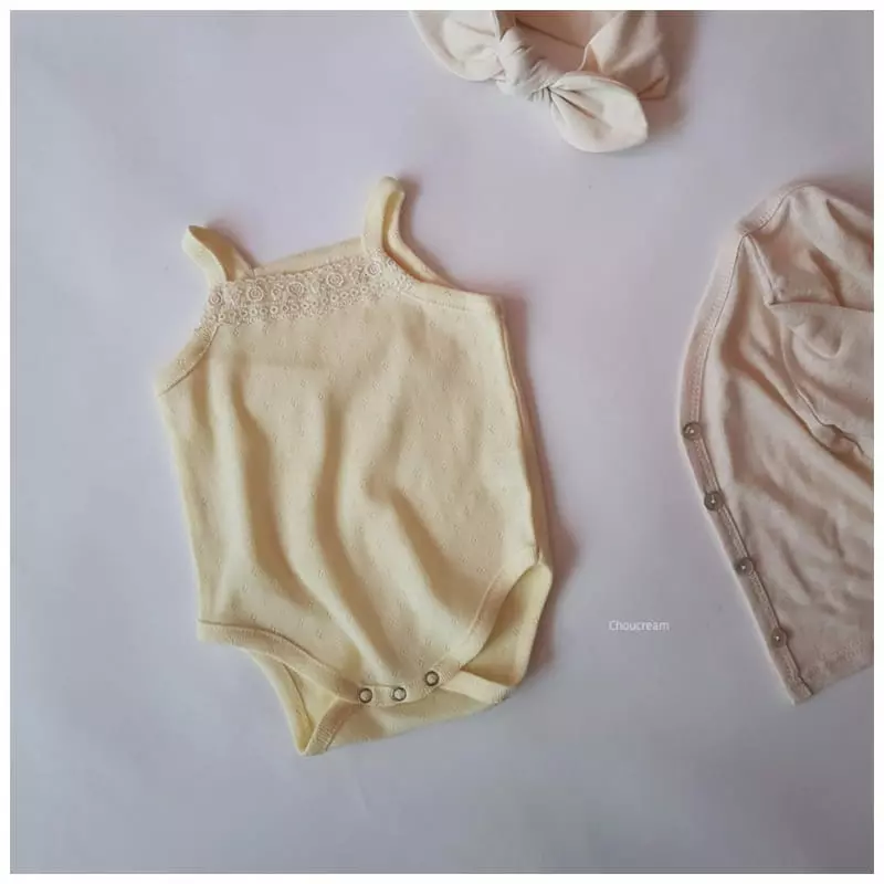 Choucream - Korean Baby Fashion - #babyoutfit - Lace Sleeveless Bodysuit - 9