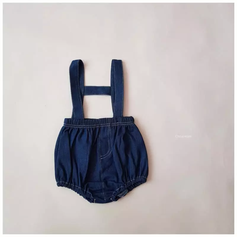 Choucream - Korean Baby Fashion - #babyoutfit - Denim Dungarees Bloomer - 7