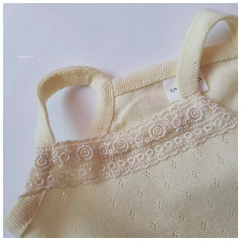 Choucream - Korean Baby Fashion - #babywear - Lace Sleeveless Bodysuit - 11