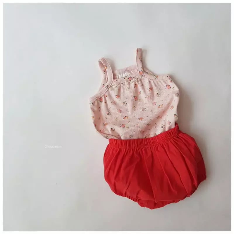 Choucream - Korean Baby Fashion - #babywear - Flower Sleeveless Bodysuit - 10