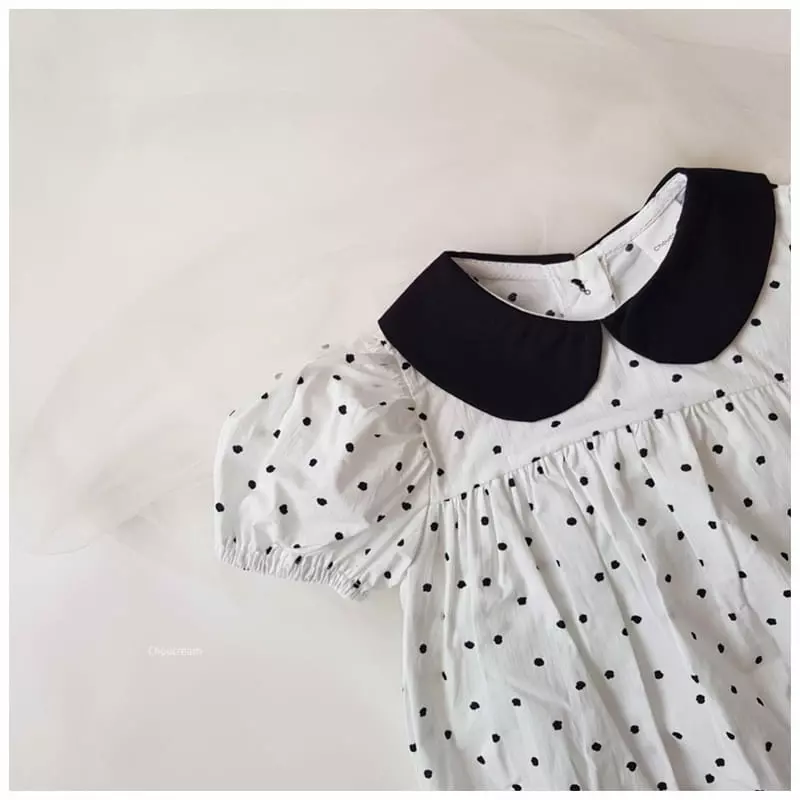 Choucream - Korean Baby Fashion - #babywear - Dot Collar Bodysuit - 5