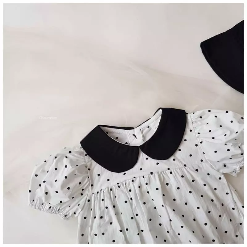 Choucream - Korean Baby Fashion - #onlinebabyboutique - Dot Collar Bodysuit - 6
