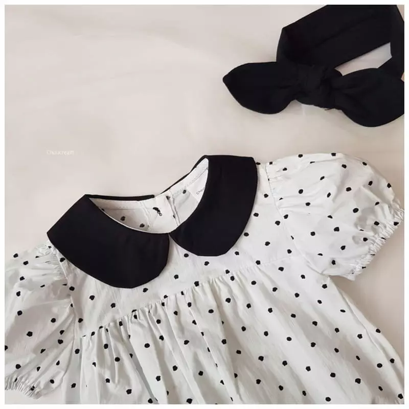 Choucream - Korean Baby Fashion - #onlinebabyshop - Dot Collar Bodysuit - 7