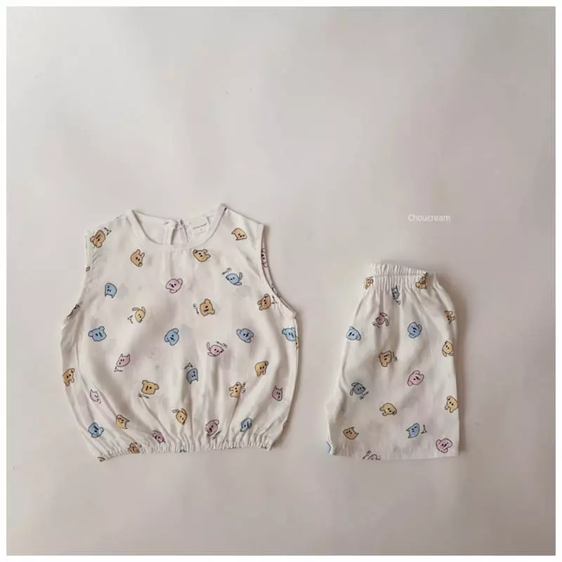 Choucream - Korean Baby Fashion - #onlinebabyshop - Ingueon Top Bottom Set - 2