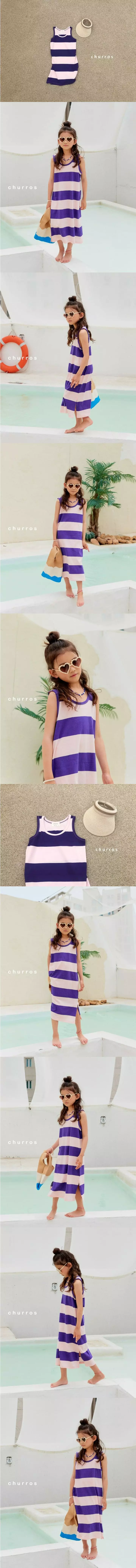 Churros - Korean Children Fashion - #littlefashionista - Stripes Long One-piece