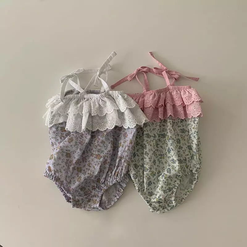 Ciel De Maman - Korean Baby Fashion - #babygirlfashion - Sunny Frill Sleeveless Bodysuit - 2