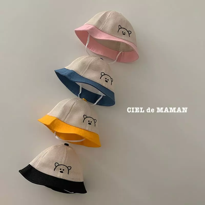 Ciel De Maman - Korean Children Fashion - #childofig - Mesh Bear Bucket Hat - 2