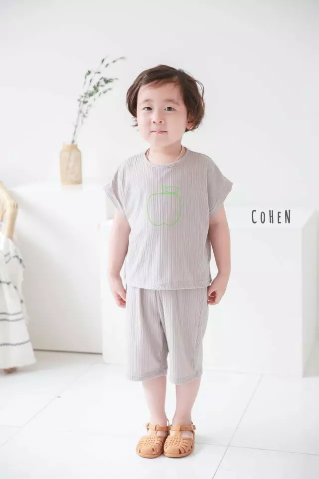 Cohen - Korean Children Fashion - #Kfashion4kids - Apple Top Bottom Set - 9