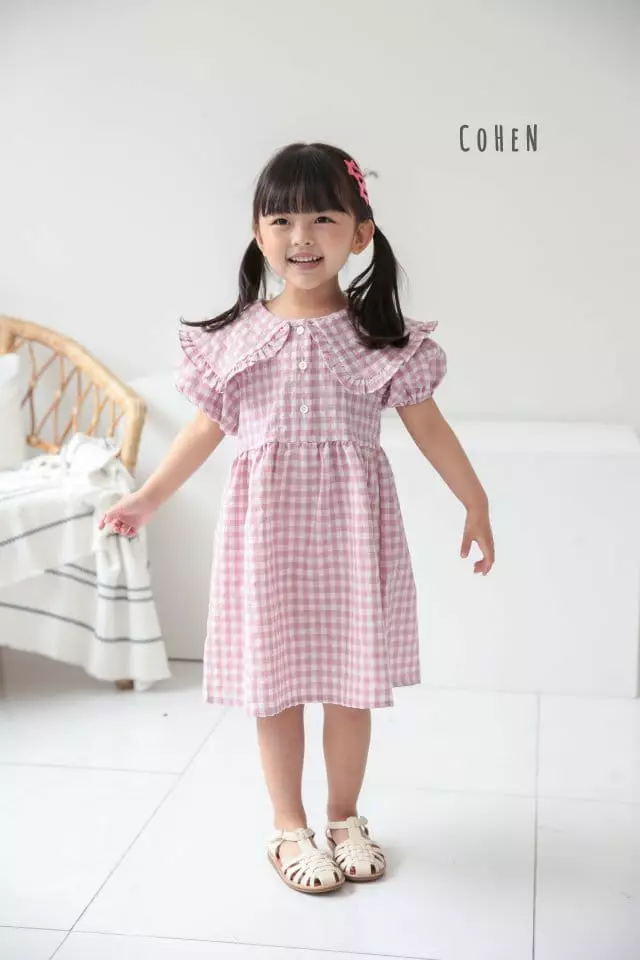 Cohen - Korean Children Fashion - #childofig - Check Collar One-piece - 3