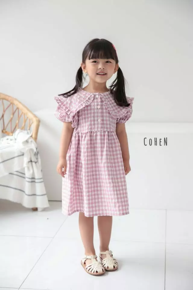 Cohen - Korean Children Fashion - #childofig - Check Collar One-piece - 4