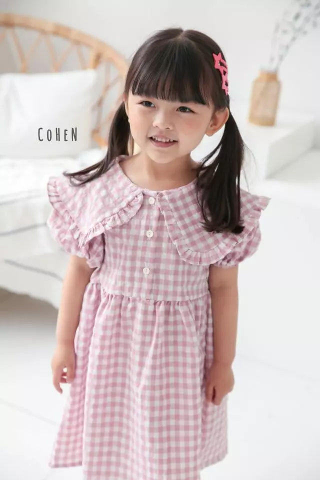 Cohen - Korean Children Fashion - #childrensboutique - Check Collar One-piece - 5