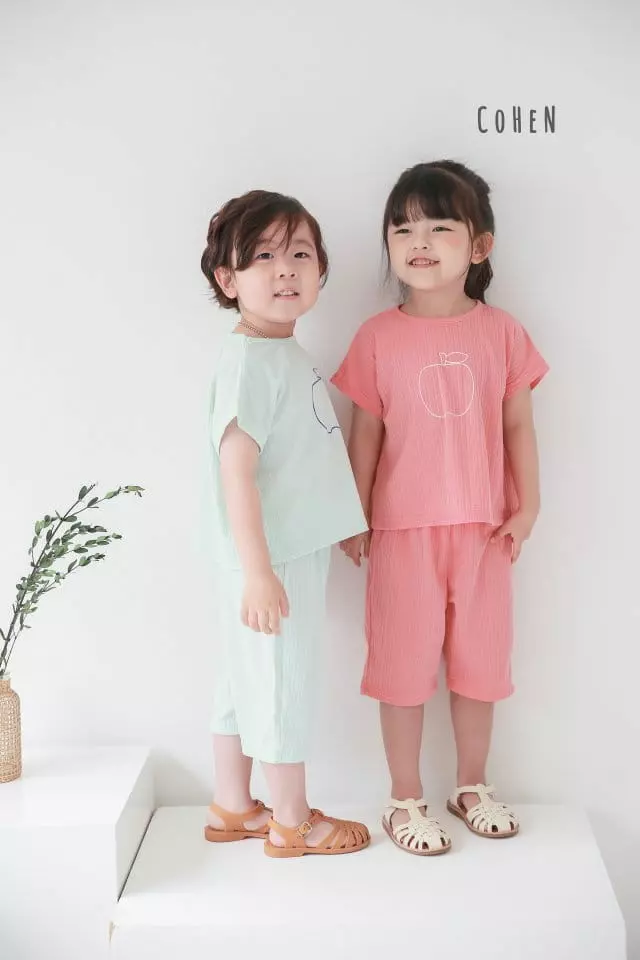 Cohen - Korean Children Fashion - #childrensboutique - Apple Top Bottom Set - 2