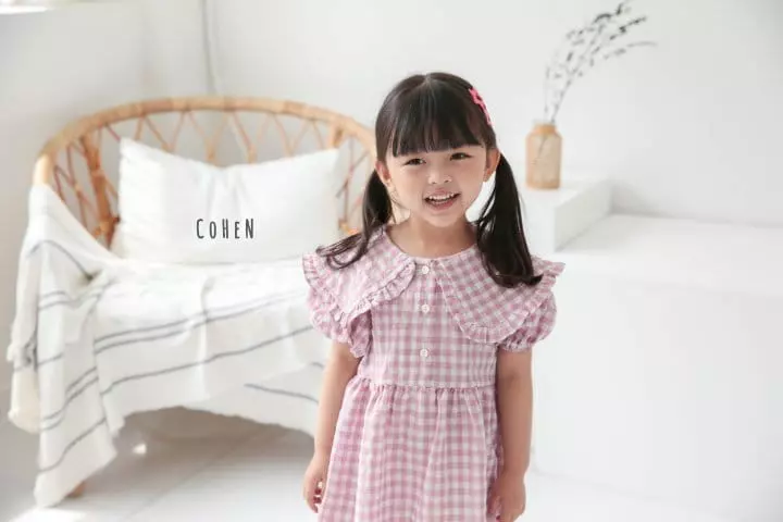 Cohen - Korean Children Fashion - #designkidswear - Check Collar One-piece - 6