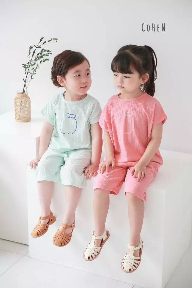 Cohen - Korean Children Fashion - #designkidswear - Apple Top Bottom Set - 3