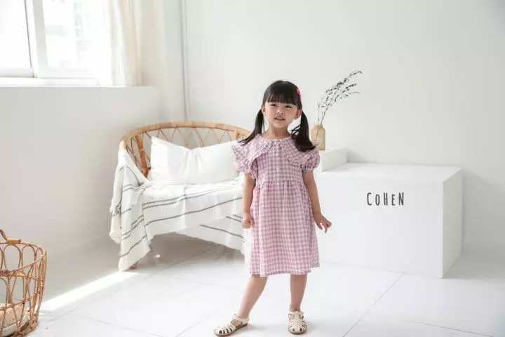Cohen - Korean Children Fashion - #discoveringself - Check Collar One-piece - 7