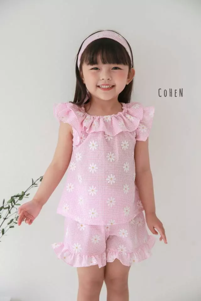 Cohen - Korean Children Fashion - #discoveringself - Daisy Top Bottom Set - 2