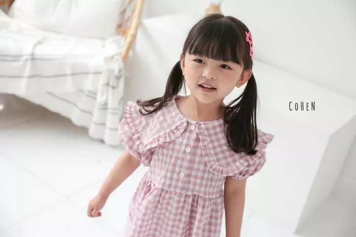 Cohen - Korean Children Fashion - #fashionkids - Check Collar One-piece - 8