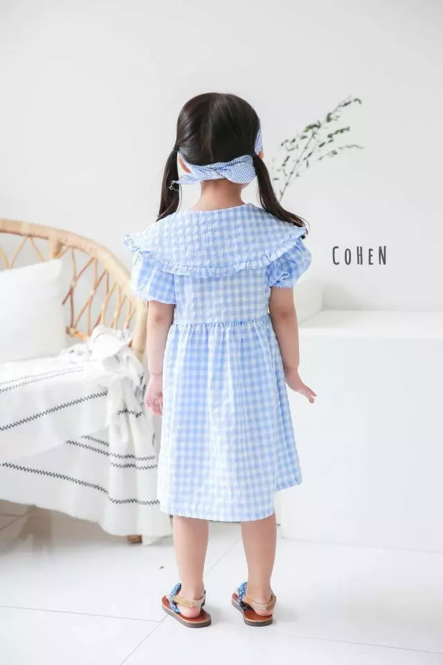 Cohen - Korean Children Fashion - #kidsshorts - Check Collar One-piece - 9