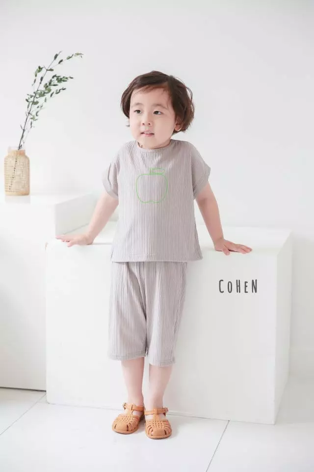 Cohen - Korean Children Fashion - #kidsstore - Apple Top Bottom Set - 7