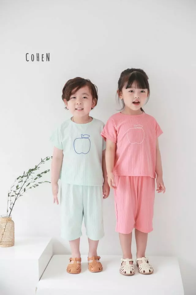 Cohen - Korean Children Fashion - #minifashionista - Apple Top Bottom Set - 12