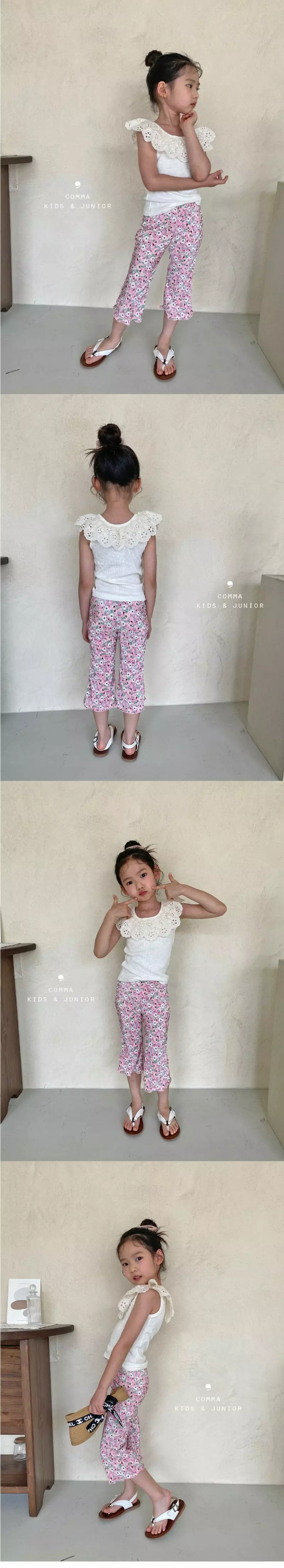 Comma - Korean Children Fashion - #Kfashion4kids - Small Pleats Top Bottom set - 3