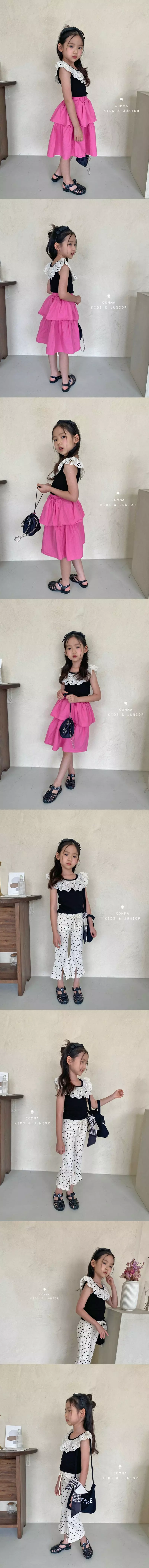 Comma - Korean Children Fashion - #fashionkids - Lace Rib Sleeveless