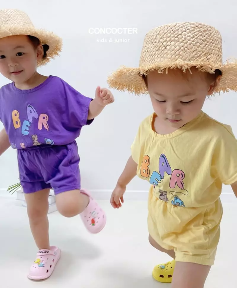 Concocter - Korean Children Fashion - #designkidswear - Ballon Bear Top Bottom Set - 4