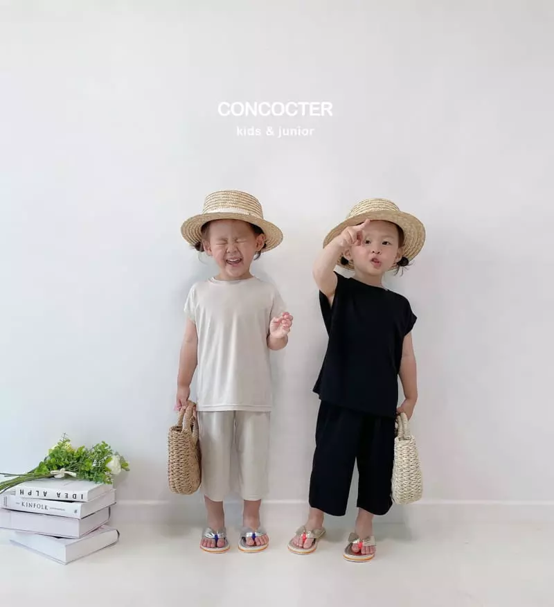 Concocter - Korean Children Fashion - #fashionkids - Cool Noodle Sleeveless Top Bottom Set - 3