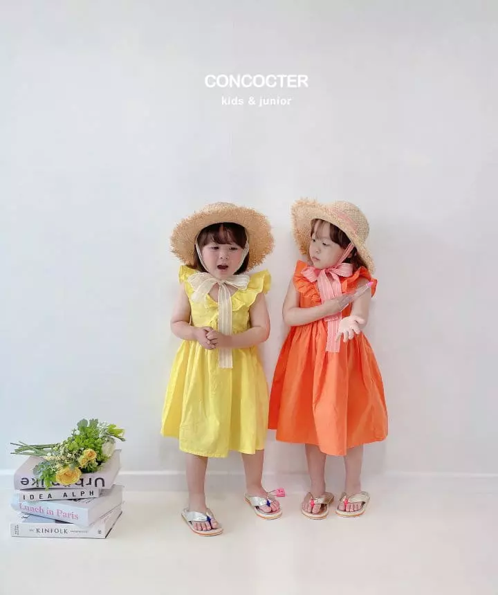 Concocter - Korean Children Fashion - #kidzfashiontrend - Logo Frill One-piece - 2
