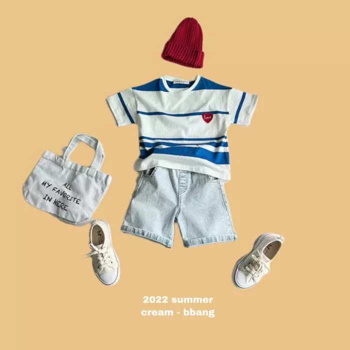 Cream Bbang - Korean Children Fashion - #Kfashion4kids - Heart Wapen Stripes Tee - 10