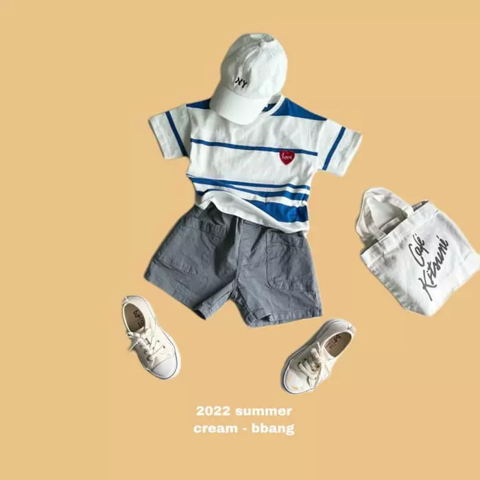 Cream Bbang - Korean Children Fashion - #childofig - Heart Wapen Stripes Tee - 2