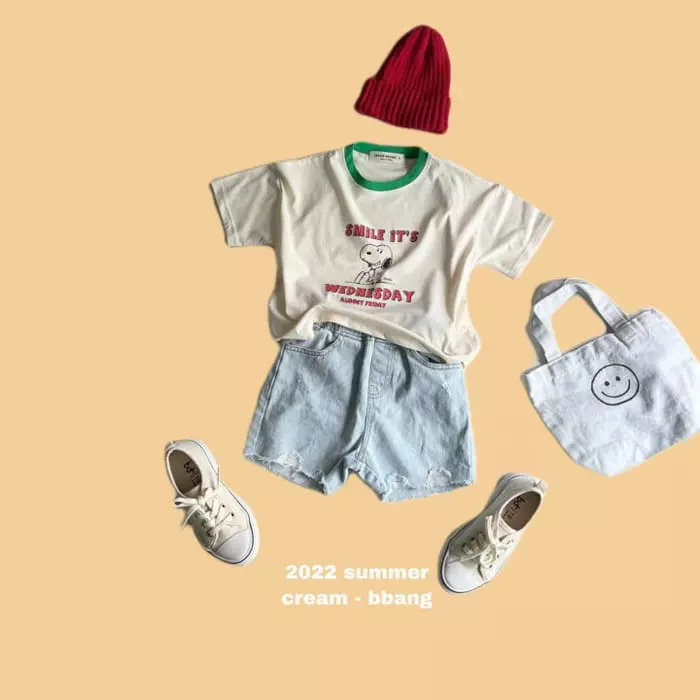 Cream Bbang - Korean Children Fashion - #childrensboutique - Smile Eri Tee