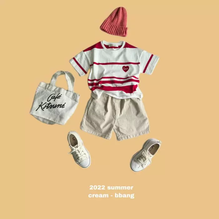 Cream Bbang - Korean Children Fashion - #discoveringself - Heart Wapen Stripes Tee - 5