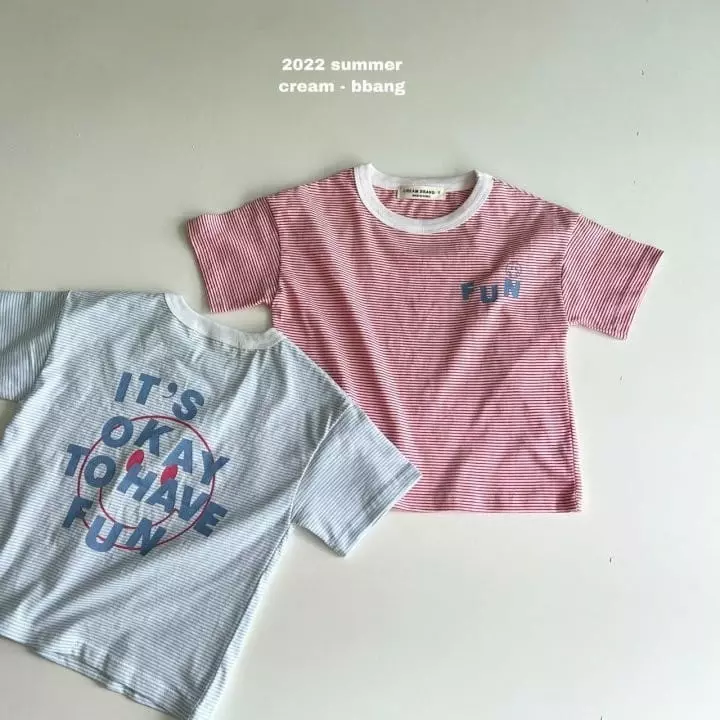 Cream Bbang - Korean Children Fashion - #discoveringself - Fun Stripes Tee - 10