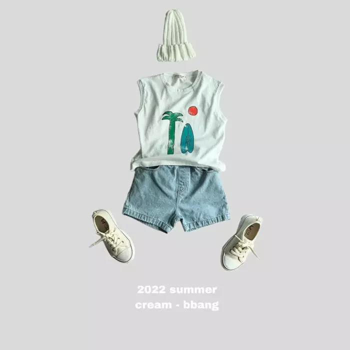 Cream Bbang - Korean Children Fashion - #kidsshorts - Denim Basic Shorts - 2