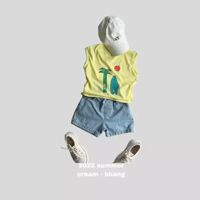 Cream Bbang - Korean Children Fashion - #kidsstore - Denim Basic Shorts - 4