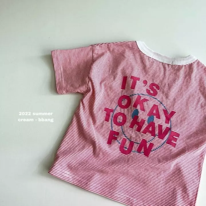 Cream Bbang - Korean Children Fashion - #magicofchildhood - Fun Stripes Tee - 4