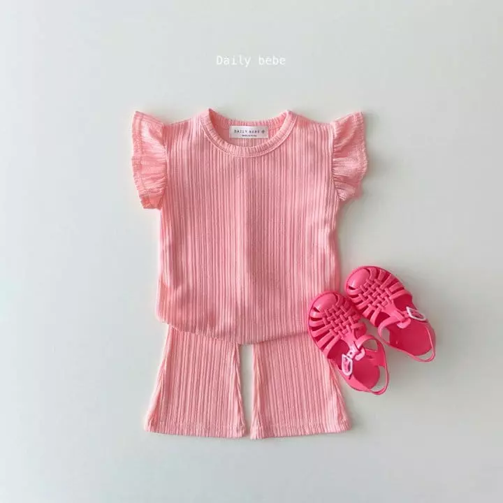 Daily Daily - Korean Children Fashion - #prettylittlegirls - Cool Bootscut Top Bottom Set - 4