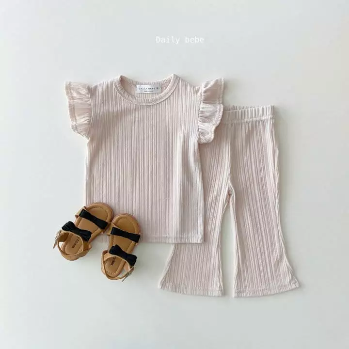Daily Daily - Korean Children Fashion - #childofig - Cool Bootscut Top Bottom Set - 5