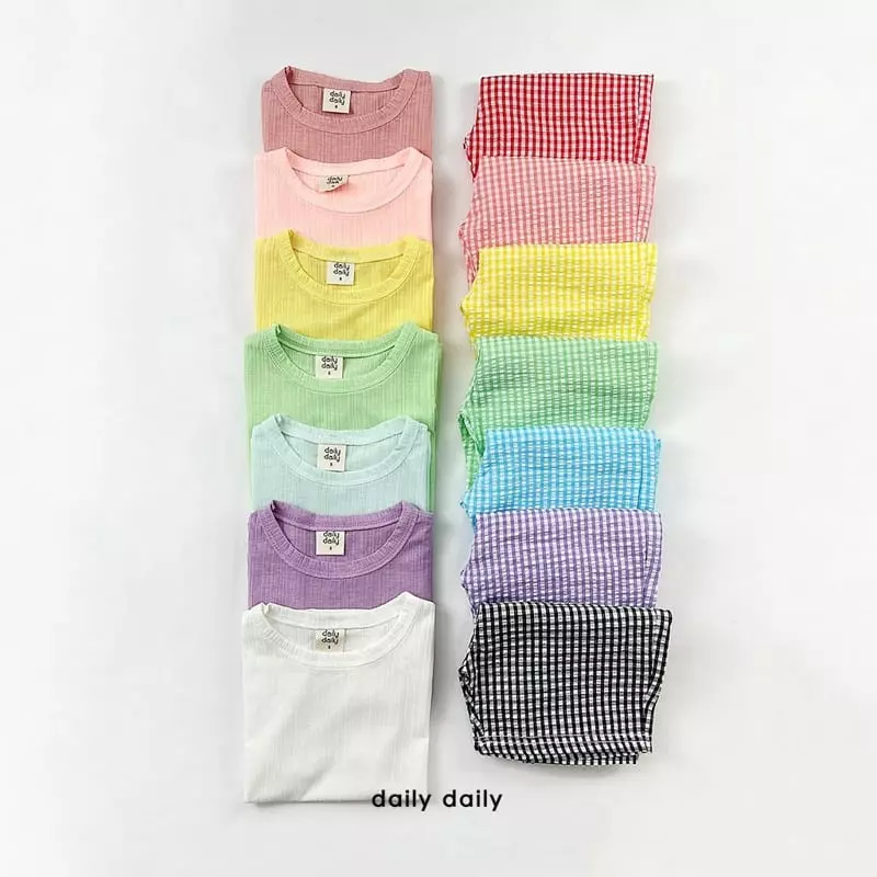 Daily Daily - Korean Children Fashion - #littlefashionista - Summer Check Ice Cream Easywear - 4