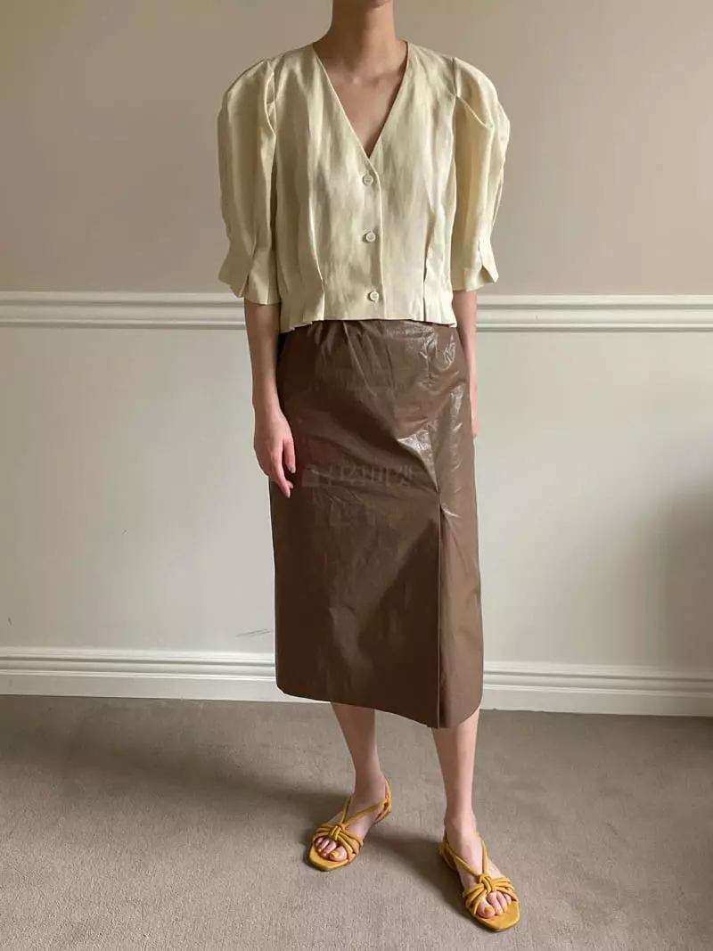 Dailyjud - Korean Women Fashion - #momslook - Coating Wrap Skirt - 2